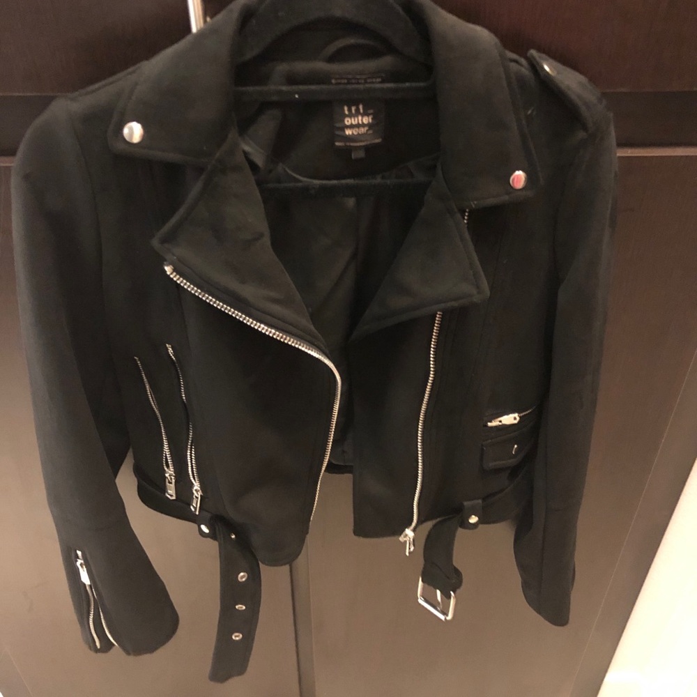 TRF Zara xs black suede jacket